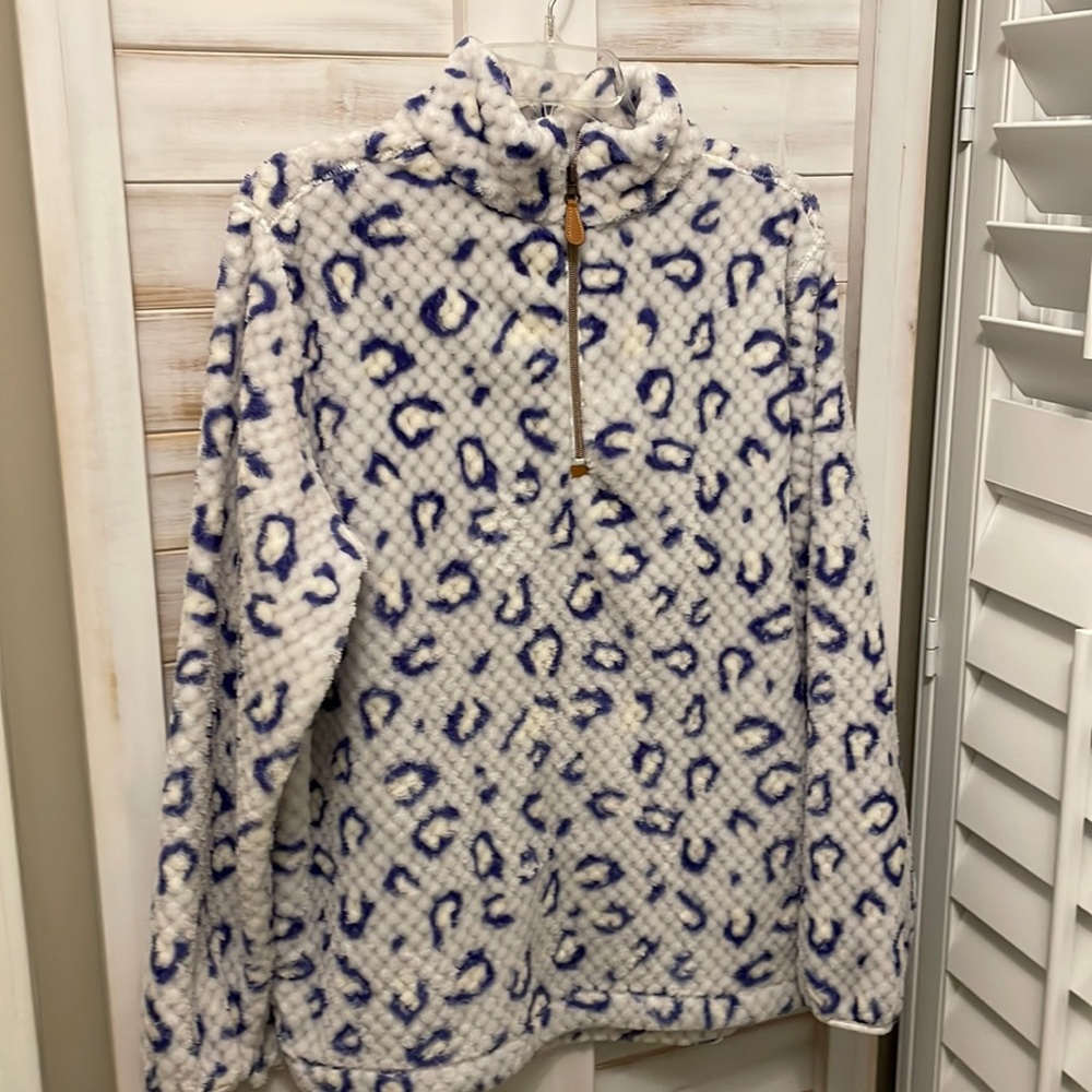 White and purple zip up fleece - lightweight